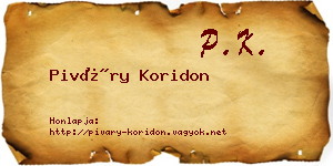 Piváry Koridon névjegykártya